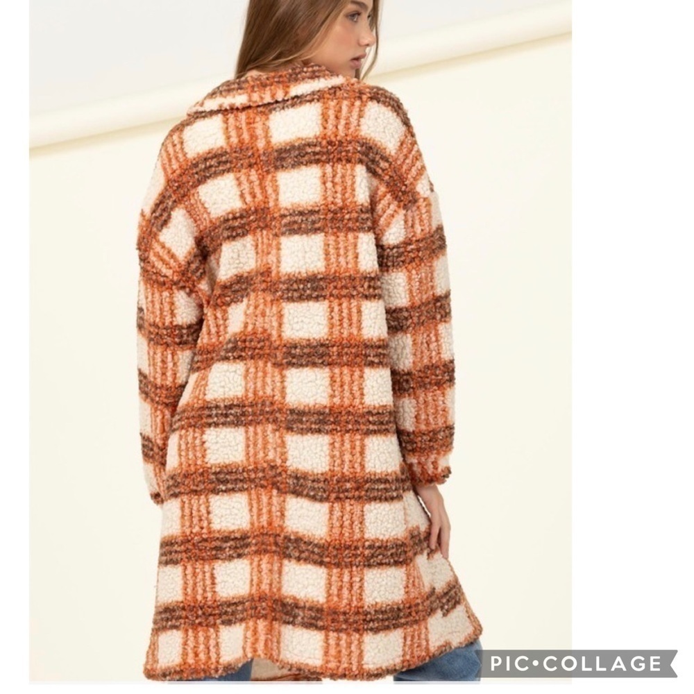 Beautiful Fall Colors Plaid Midi Coat - Picture 3 of 5